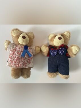1986 Furskins Hattie & Boone 7” Plush Bear Appalachian Artworks Vintage